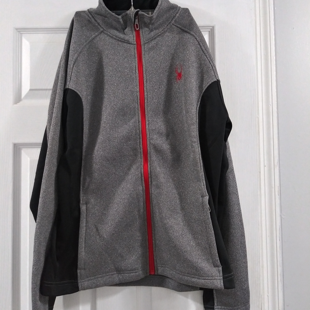 🆕Men's Heather Grey Zip Up By Spyder 🕷